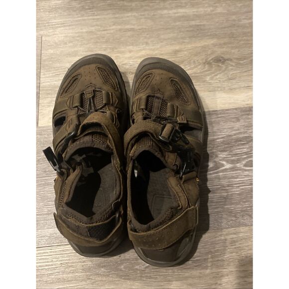 Teva Men’s Size 10 Omnium 2 Brown Leather Water Sandals Shoes - Picture 4 of 10